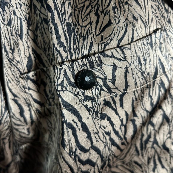 Vintage long sleeve Regina Porter M zebra print black and silver - Picture 3 of 8